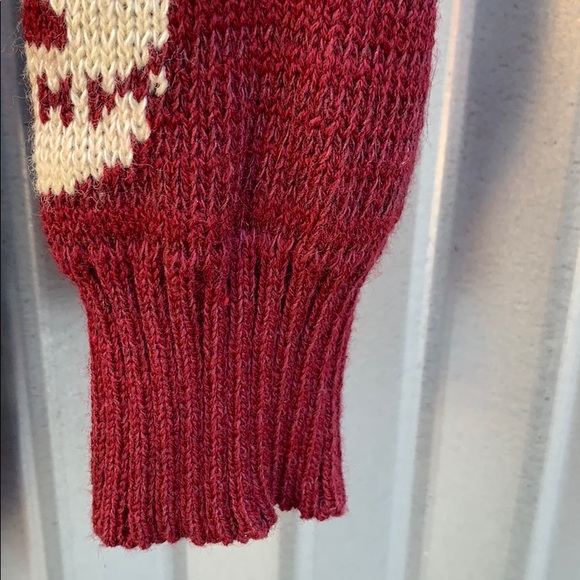 Burgundy and Cream Chunky Skull Sweater - Picture 5 of 7